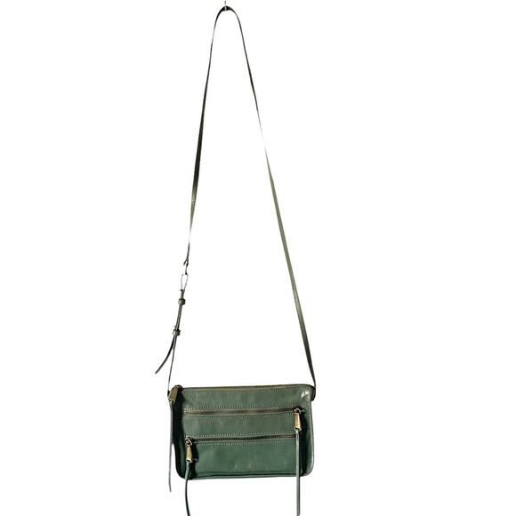 Hobo Billie Sage Green Zipper Leather Crossbody Purse - Picture 8 of 10